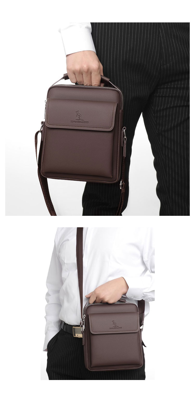 Whatna  ショルダーバッグ メンズかばん 斜め掛け ボディバッグ 胸バッグ 肩掛けバッグ トートバッグ クラッチバッグメッセンジャーバッグ ビジネスシンプル カジュアル レザー 革 ワンショルダーボディバッグ Ipad Mini収納可-10