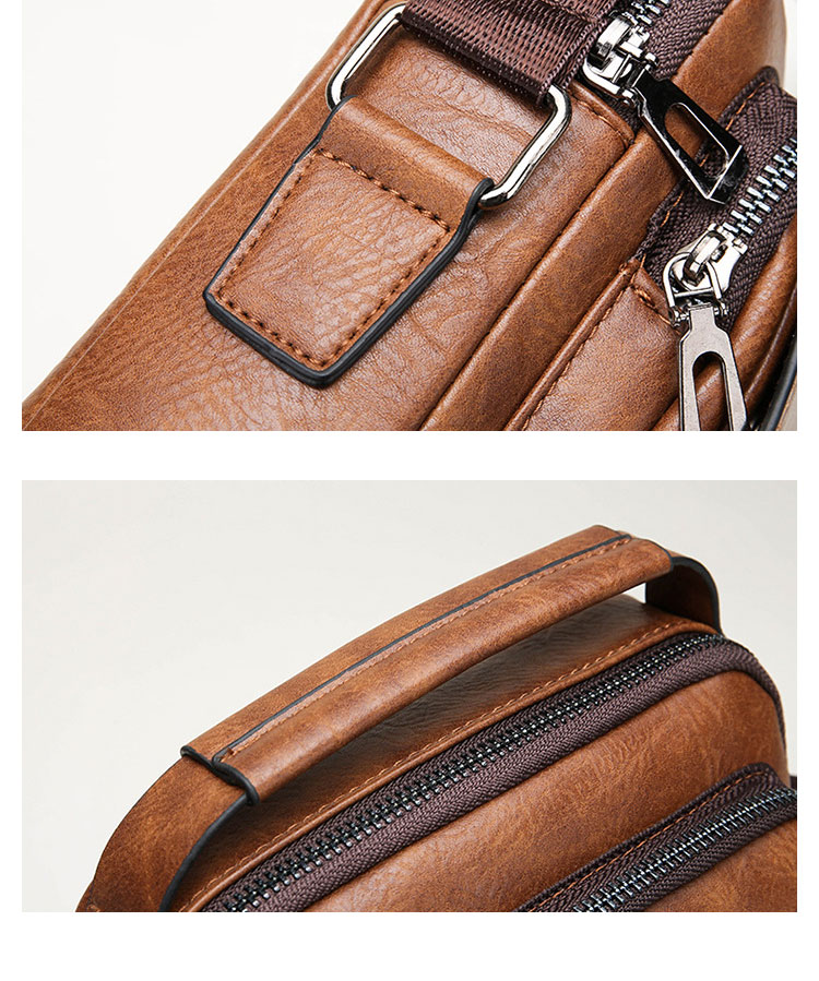 Whatna ショルダーバッグ メンズかばん 斜め掛け ボディバッグ 胸バッグ 肩掛けバッグ トートバッグ クラッチバッグメッセンジャーバッグ ビジネスシンプル カジュアル レザー 革 ワンショルダーボディバッグ Ipad Mini収納可-8