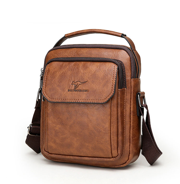 Whatna ショルダーバッグ メンズかばん 斜め掛け ボディバッグ 胸バッグ 肩掛けバッグ トートバッグ クラッチバッグメッセンジャーバッグ ビジネスシンプル カジュアル レザー 革 ワンショルダーボディバッグ Ipad Mini収納可-1