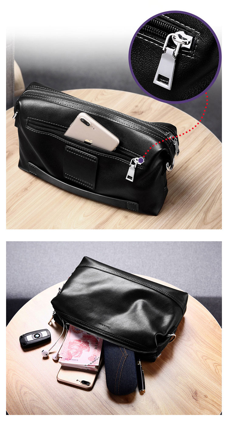 Whatna ワンショルダーバッグ メンズ 3WAY ボディバッグ 斜め掛けバッグ 胸バッグ クラッチ バッグ 手提げ バッグ 手持ちバッグメッセンジャーバッグ レザー pu フォーマル 結婚式 葬式 冠婚葬祭 バッグパーティー バッグ-6