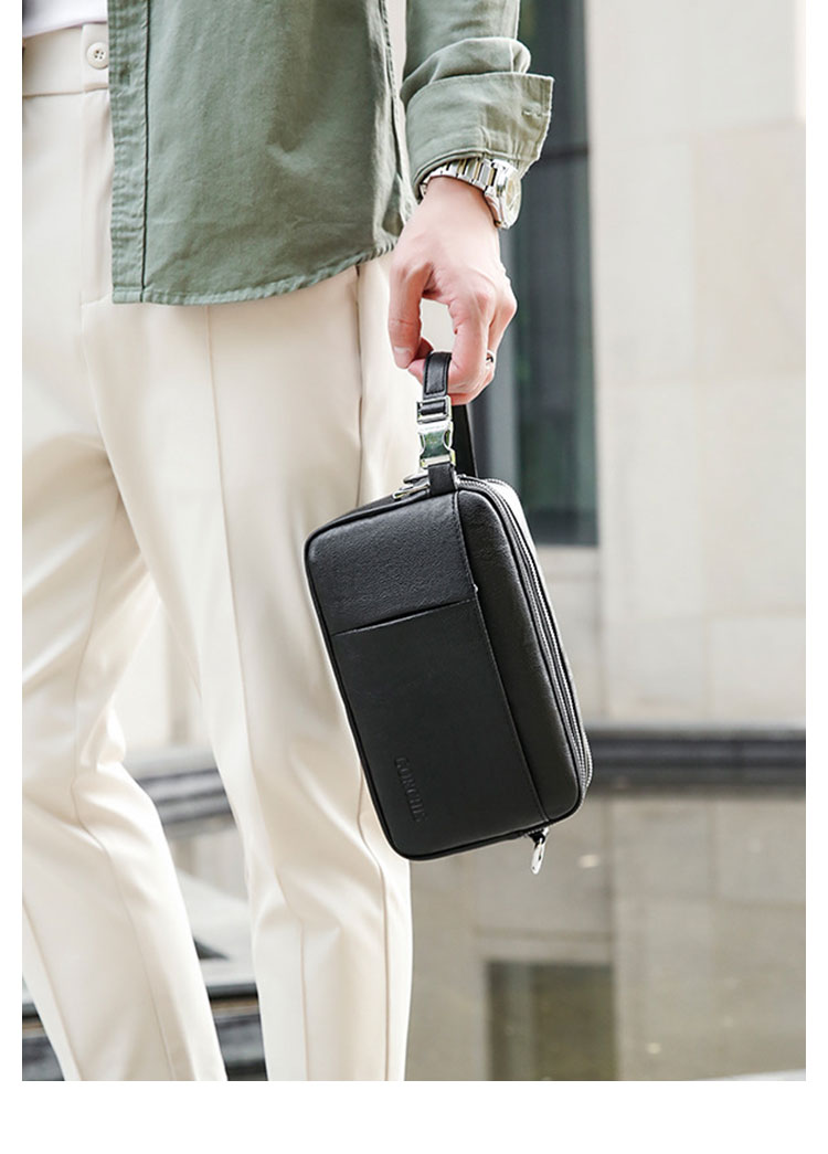 Whatna ワンショルダーバッグ メンズ 3way クラッチ ショルダー斜め掛け ボディバッグ 胸バッグ 肩掛けバッグ 小さい 厚手 レザー カード6枚収納可 カード入 札入れ 小銭入れ 3室仕切 結婚式 バッグ ビジネス フォーマル 冠婚葬祭 バッグ-11