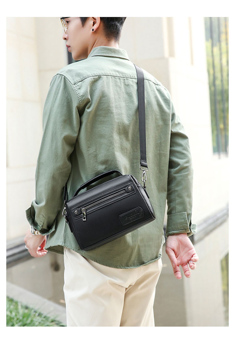 Whatna ワンショルダーバッグ メンズ 3way クラッチ ショルダー斜め掛け ボディバッグ 胸バッグ 肩掛けバッグ 手提げバッグ 手持げバッグ 小さい 厚手 レザー カード6枚収納可 カード入 結婚式 バッグ ビジネス フォーマル 冠婚葬祭 バッグ-10