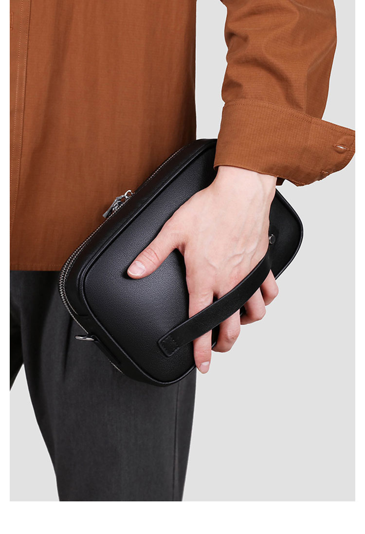 Whatna ワンショルダーバッグ メンズ 3way クラッチ ショルダー斜め掛け ボディバッグ 胸バッグ 肩掛けバッグ 小さい 厚手 レザー カード6枚収納可 カード入 札入れ 小銭入れ 2室仕切 結婚式 バッグ ビジネス フォーマル 冠婚葬祭 バッグ-12