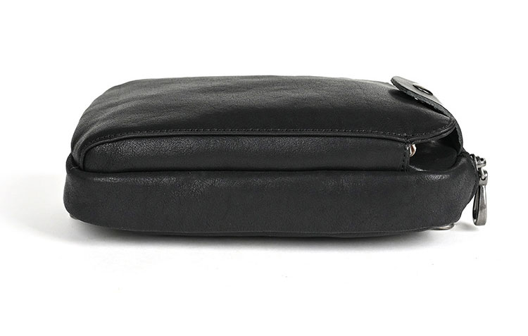 Whatna アンティーク風合い鞣し天 然ミニワンショルダーバッグ メンズ ミニ斜め掛け ボディバッグ 胸バッグ 手持げバッグ セカンドバッグ ミニウエストバッグ ウエストポーチバイク用 本革厚手 レザー 男女兼用 ブラウン 黒-5