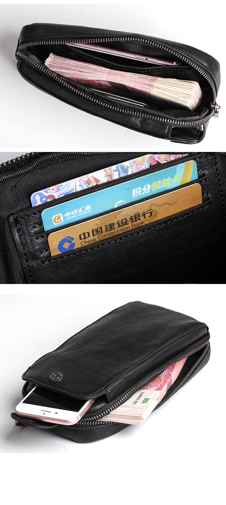 Whatna アンティーク風合い鞣し天 然ミニワンショルダーバッグ メンズ ミニ斜め掛け ボディバッグ 胸バッグ 手持げバッグ セカンドバッグ ミニウエストバッグ ウエストポーチバイク用 本革厚手 レザー 男女兼用 ブラウン 黒-8