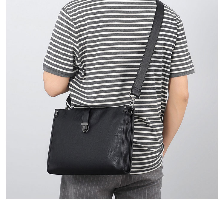 Whatna セカンド バッグ メンズ 3way クラッチ ショルダー 斜め掛け ボディーバッグ 肩掛け バッグ 胸バッグ 手持ちバッグA4 13.3インチipad air収納可 大さい ショルダーベルト付 厚手レザー結婚式 バッグ ビジネス フォーマル 冠婚葬祭 バッグ紳士用 男性用-9