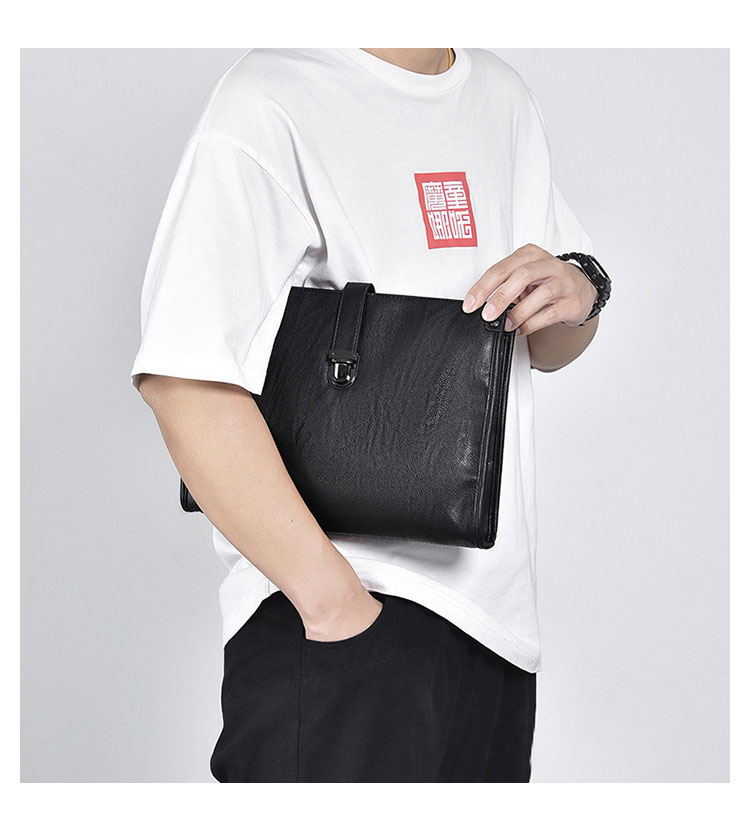 Whatna セカンド バッグ メンズ 3way クラッチ ショルダー 斜め掛け ボディーバッグ 肩掛け バッグ 胸バッグ 手持ちバッグA4 13.3インチipad air収納可 大さい ショルダーベルト付 厚手レザー結婚式 バッグ ビジネス フォーマル 冠婚葬祭 バッグ紳士用 男性用-8