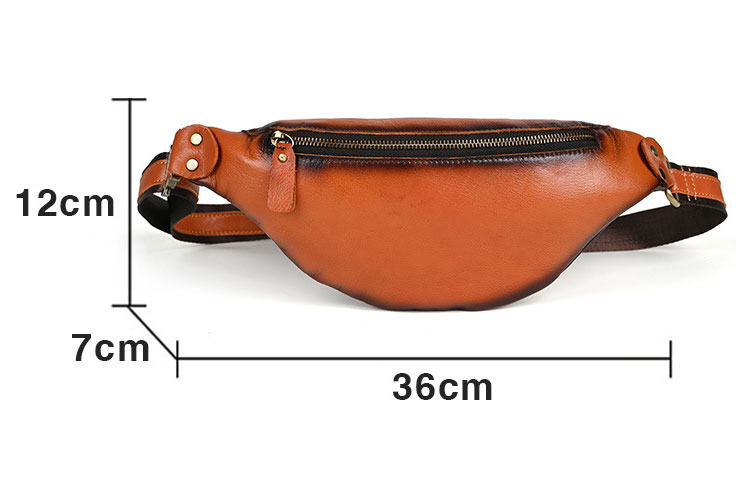 Whatna アンティーク風合い鞣し天 然 牛革 ワンショルダー メンズ ウエストポーチ ウエストバッグ  ミニショルダーバッグ 手作業で作 男女兼用 本革 斜めがけ ボディバッグ  斜め掛け 胸バッグ SFA011-5