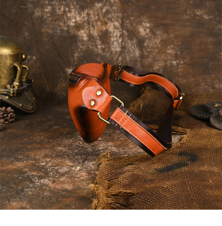 Whatna アンティーク風合い鞣し天 然 牛革 ワンショルダー メンズ ウエストポーチ ウエストバッグ  ミニショルダーバッグ 手作業で作 男女兼用 本革 斜めがけ ボディバッグ  斜め掛け 胸バッグ SFA011-2