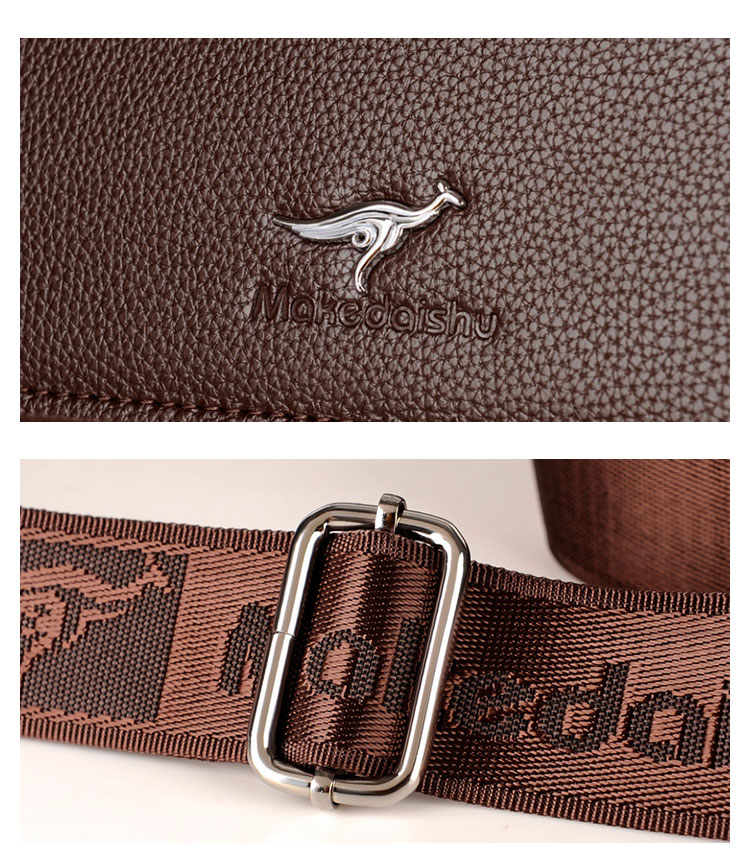 Whatna ワンショルダーバッグ メンズかばん 斜めがけボディ胸バッグ 肩掛けバッグメッセンジャーバッグ ビジネスシンプル カジュアル ワンショルダーボディバッグ 3室仕様 厚手 レザー 縦型 横型 B5 A4 ipad9.7収納可-8