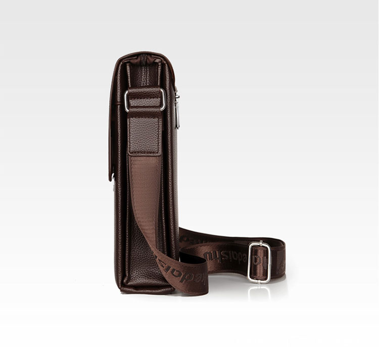 Whatna ワンショルダーバッグ メンズかばん 斜めがけボディ胸バッグ 肩掛けバッグメッセンジャーバッグ ビジネスシンプル カジュアル ワンショルダーボディバッグ 3室仕様 厚手 レザー 縦型 横型 B5 A4 ipad9.7収納可-2