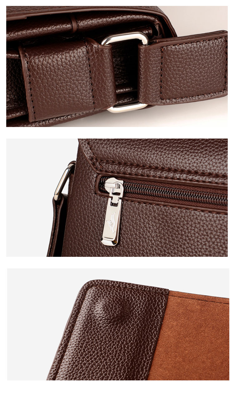 Whatna ワンショルダーバッグ メンズかばん 斜めがけボディ胸バッグ 肩掛けバッグメッセンジャーバッグ ビジネスシンプル カジュアル ワンショルダーボディバッグ 3室仕様 厚手 レザー 縦型 横型 B5 A4 ipad9.7収納可-9