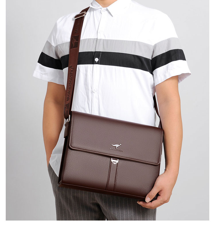 Whatna ワンショルダーバッグ メンズかばん 斜めがけボディ胸バッグ 肩掛けバッグメッセンジャーバッグ ビジネスシンプル カジュアル ワンショルダーボディバッグ 3室仕様 厚手 レザー 縦型 横型 B5 A4 ipad9.7収納可-13