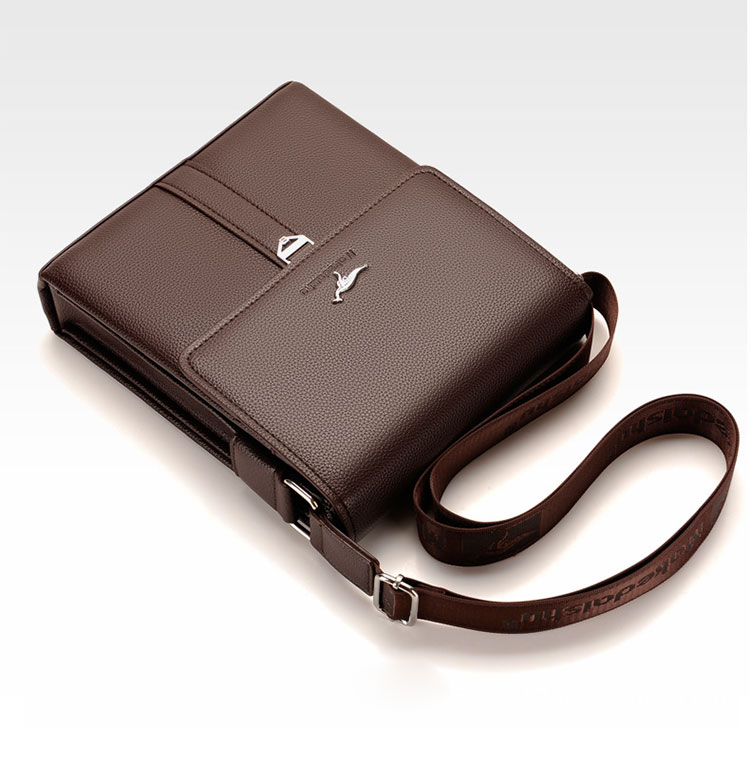 Whatna ワンショルダーバッグ メンズかばん 斜めがけボディ胸バッグ 肩掛けバッグメッセンジャーバッグ ビジネスシンプル カジュアル ワンショルダーボディバッグ 3室仕様 厚手 レザー 縦型 横型 B5 A4 ipad9.7収納可-4