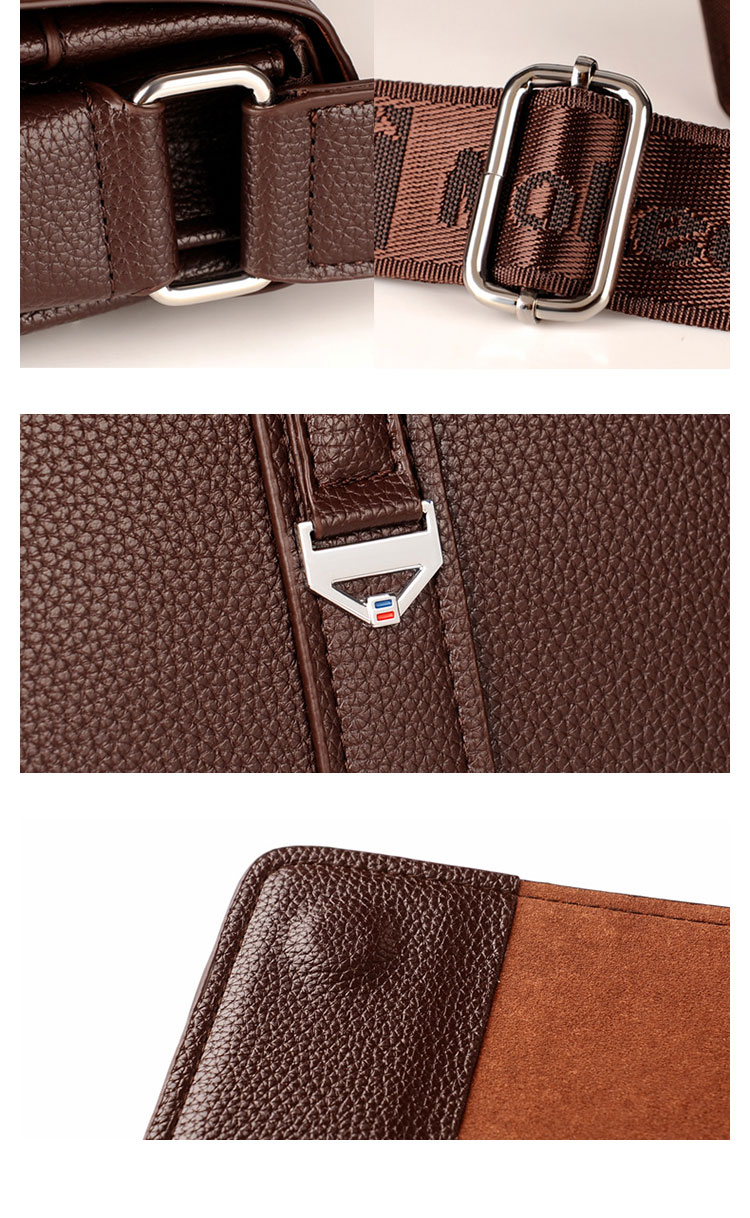 Whatna ワンショルダーバッグ メンズかばん 斜めがけボディ胸バッグ 肩掛けバッグメッセンジャーバッグ ビジネスシンプル カジュアル ワンショルダーボディバッグ 3室仕様 厚手 レザー 縦型 横型 B5 A4 ipad9.7収納可-10