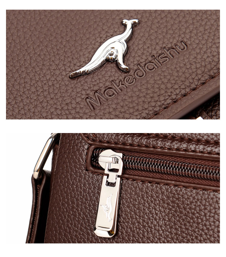 Whatna ワンショルダーバッグ メンズかばん 斜めがけボディ胸バッグ 肩掛けバッグメッセンジャーバッグ ビジネスシンプル カジュアル ワンショルダーボディバッグ 3室仕様 厚手 レザー 縦型 横型 B5 A4 ipad9.7収納可-9