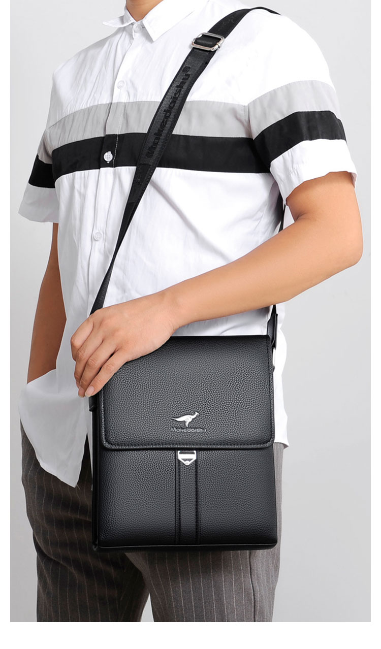 Whatna ワンショルダーバッグ メンズかばん 斜めがけボディ胸バッグ 肩掛けバッグメッセンジャーバッグ ビジネスシンプル カジュアル ワンショルダーボディバッグ 3室仕様 厚手 レザー 縦型 横型 B5 A4 ipad9.7収納可-12