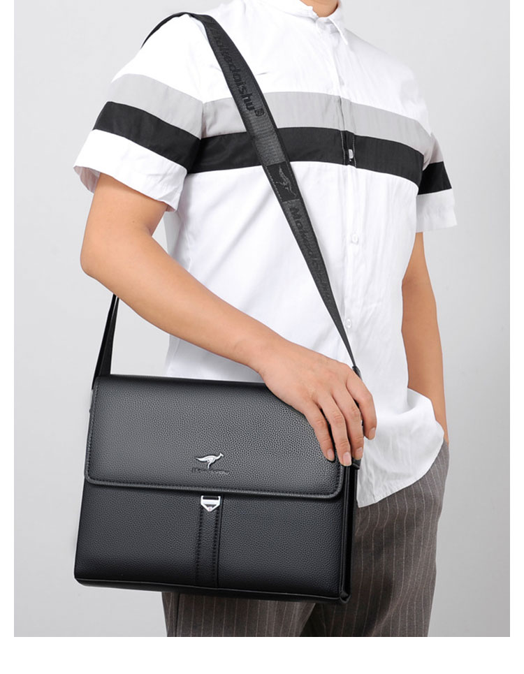 Whatna ワンショルダーバッグ メンズかばん 斜めがけボディ胸バッグ 肩掛けバッグメッセンジャーバッグ ビジネスシンプル カジュアル ワンショルダーボディバッグ 3室仕様 厚手 レザー 縦型 横型 B5 A4 ipad9.7収納可-14