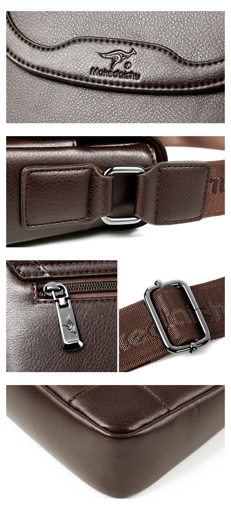 Whatna ワンショルダーバッグ メンズかばん 斜めがけボディ胸バッグ 肩掛けバッグメッセンジャーバッグ ビジネスシンプル カジュアル ワンショルダーボディバッグ  厚手 レザー 縦型 ipad9.7収納可-9