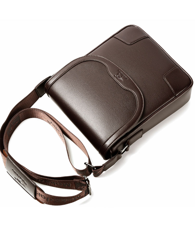 Whatna ワンショルダーバッグ メンズかばん 斜めがけボディ胸バッグ 肩掛けバッグメッセンジャーバッグ ビジネスシンプル カジュアル ワンショルダーボディバッグ  厚手 レザー 縦型 ipad9.7収納可-4