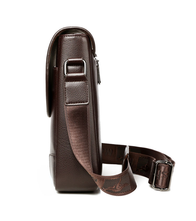 Whatna ワンショルダーバッグ メンズかばん 斜めがけボディ胸バッグ 肩掛けバッグメッセンジャーバッグ ビジネスシンプル カジュアル ワンショルダーボディバッグ  厚手 レザー 縦型 ipad9.7収納可-2