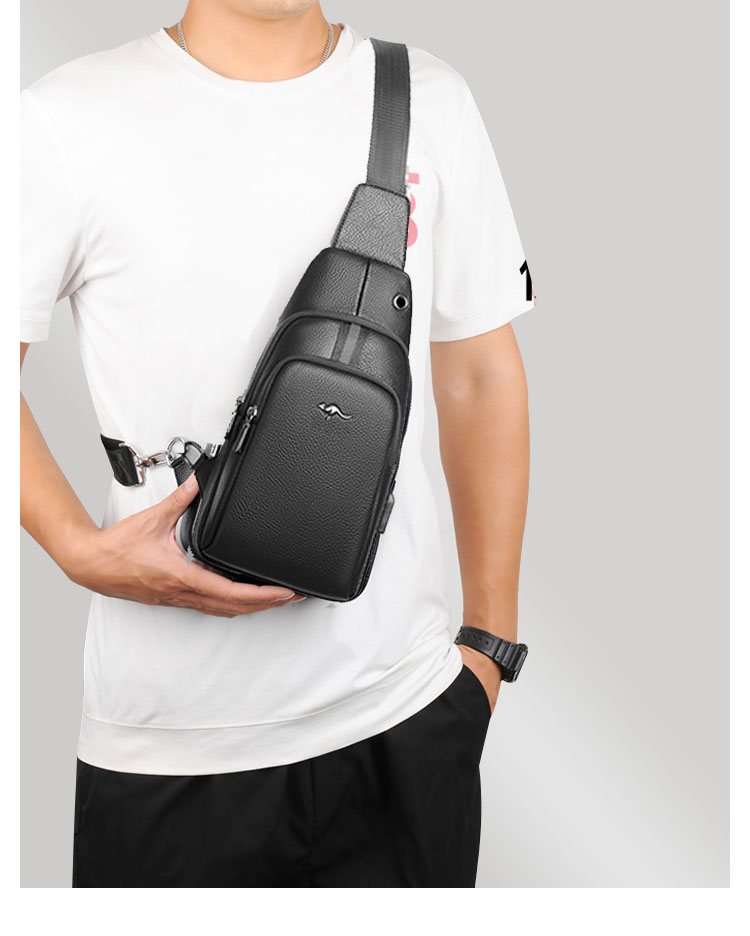 Whatna ワンショルダーメンズ ボディバッグ 斜め掛けバッグ肩掛け 胸バッグ メッセンジャーバッグ 大容量 牛 革 厚手レザー 本 革 イヤホン穴付 左右に付け替え可軽量 男女兼用-10