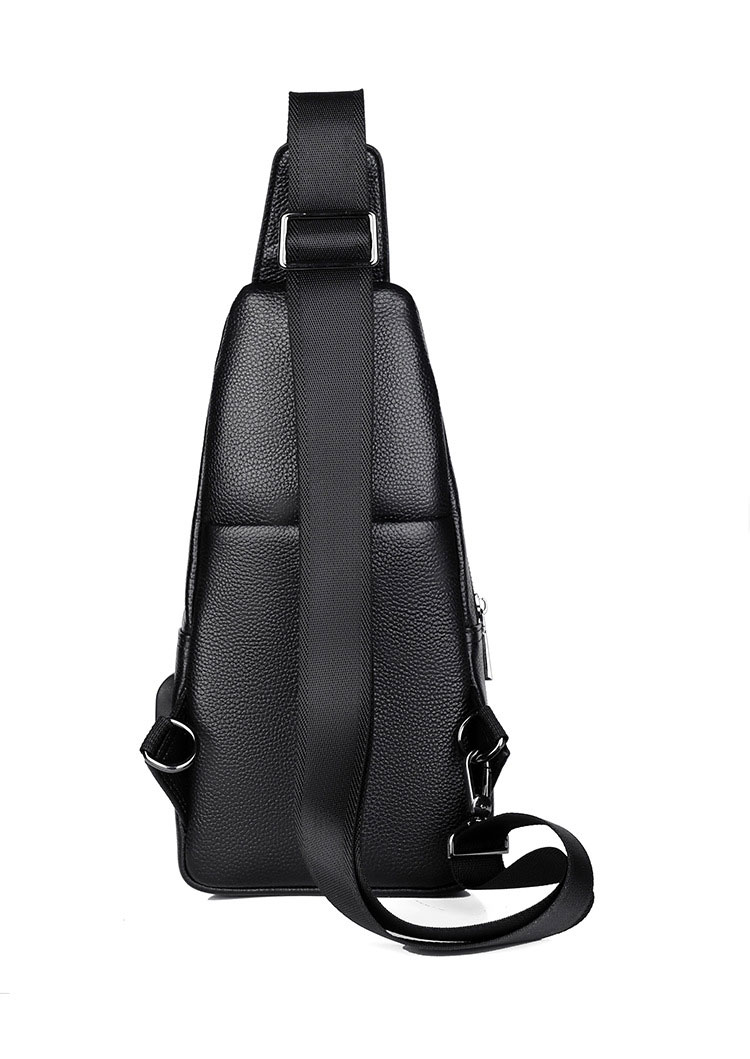 Whatna ワンショルダーメンズ ボディバッグ 斜め掛けバッグ肩掛け 胸バッグ メッセンジャーバッグ 大容量 牛 革 厚手レザー 本 革 イヤホン穴付 左右に付け替え可軽量 男女兼用-2