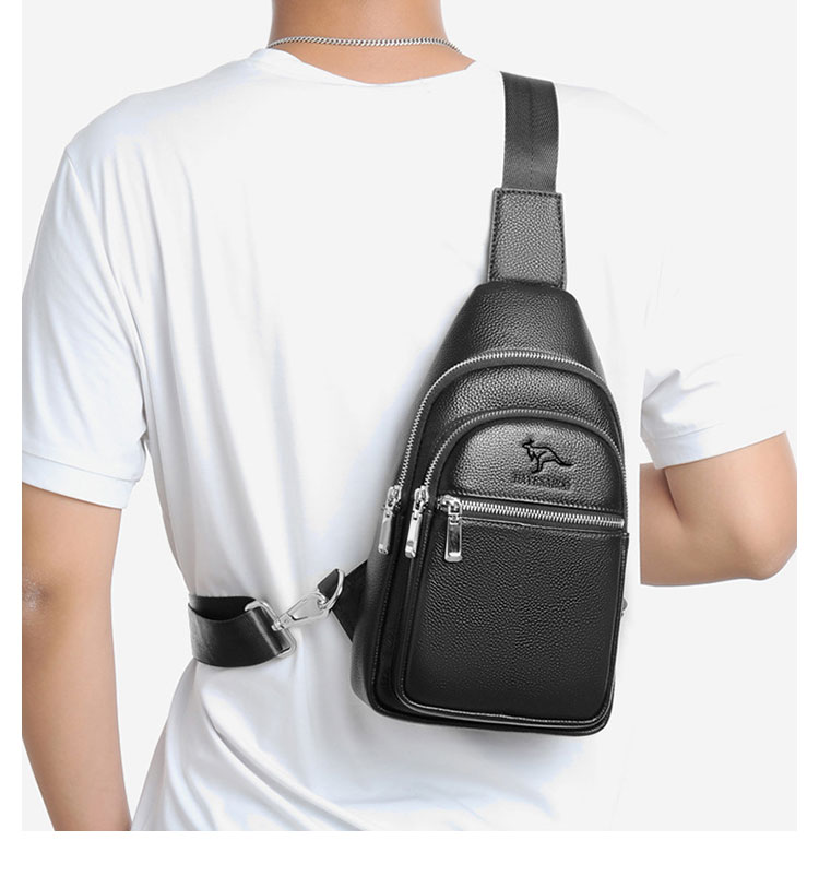 Whatna  ワンショルダーメンズ ボディバッグ 斜め掛けバッグ肩掛け 胸バッグ メッセンジャーバッグ 大容量 牛 革 厚手レザー 本 革  左右に付け替え可軽量  男女兼用-12