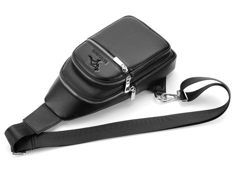 Whatna  ワンショルダーメンズ ボディバッグ 斜め掛けバッグ肩掛け 胸バッグ メッセンジャーバッグ 大容量 牛 革 厚手レザー 本 革  左右に付け替え可軽量  男女兼用-4