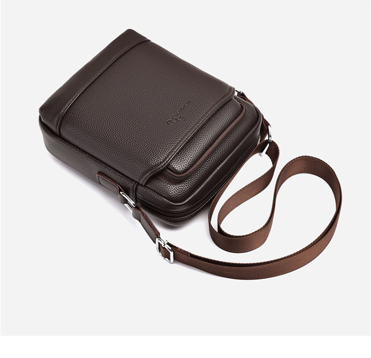 Whatna ワンショルダーバッグ メンズかばん 斜めがけボディ胸バッグ 肩掛けバッグメッセンジャーバッグ ビジネスシンプル カジュアル ワンショルダーボディバッグ 厚手 レザー 縦型 ipad9.7収納可-5