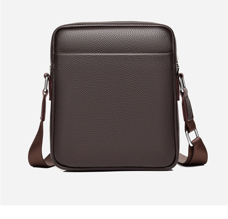 Whatna ワンショルダーバッグ メンズかばん 斜めがけボディ胸バッグ 肩掛けバッグメッセンジャーバッグ ビジネスシンプル カジュアル ワンショルダーボディバッグ 厚手 レザー 縦型 ipad9.7収納可-4