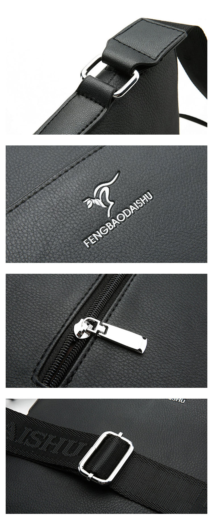 Whatna ワンショルダーバッグ メンズかばん 斜めがけボディ胸バッグ 肩掛けバッグメッセンジャーバッグ ビジネスシンプル カジュアル ワンショルダーボディバッグ  厚手 レザー 縦型 ipad9.7収納可-4