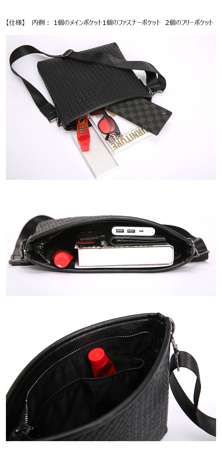 Whatna ワンショルダーバッグ メンズかばん 斜めがけボディ胸バッグ 肩掛けバッグメッセンジャーバッグ ビジネスシンプル カジュアル ワンショルダーボディバッグ 厚手 レザー 縦型 ipad9.7収納可-4