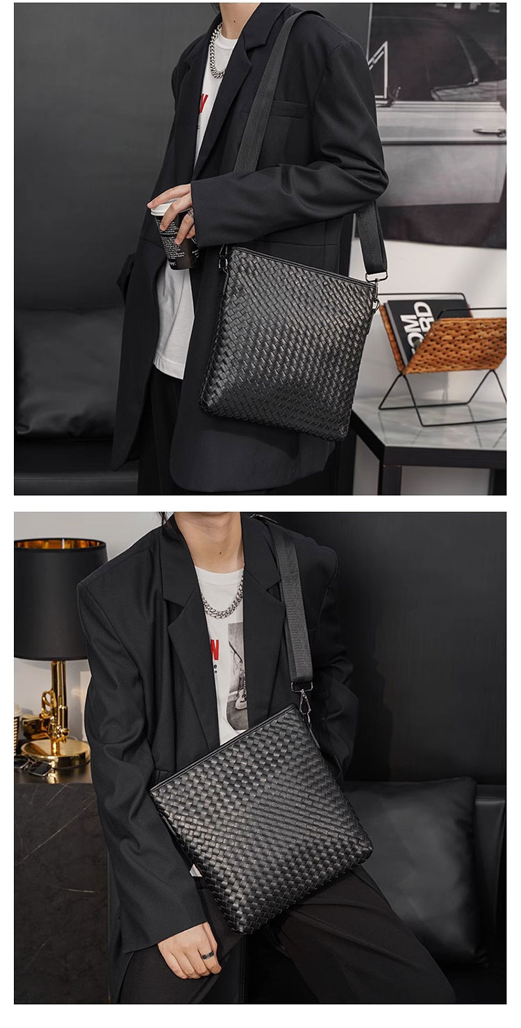 Whatna ワンショルダーバッグ メンズかばん 斜めがけボディ胸バッグ 肩掛けバッグメッセンジャーバッグ ビジネスシンプル カジュアル ワンショルダーボディバッグ 厚手 レザー 縦型 ipad9.7収納可-9