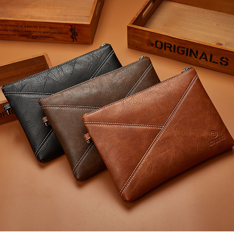 Whatna セカンドバッグ メンズ クラッチ バッグ 大きな 軽くて 薄い pu レザー B5 A4 手持ちバッグ 手提げバッグ フォーマル 結婚式 葬式 冠婚葬祭 パーティー バッグ-1