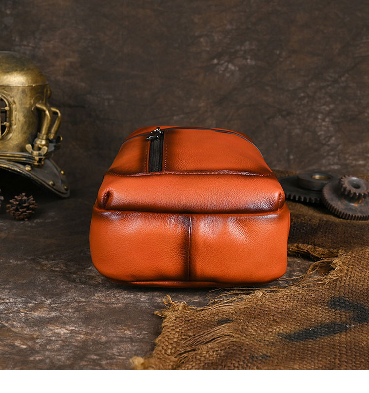 Whatna アンティーク風合い鞣し天 然 牛 革 ワンショルダーメンズ 3way 斜めがけ 肩掛け ボディバッグ 胸バッグ 本革 厚手 レザーSFA012-5