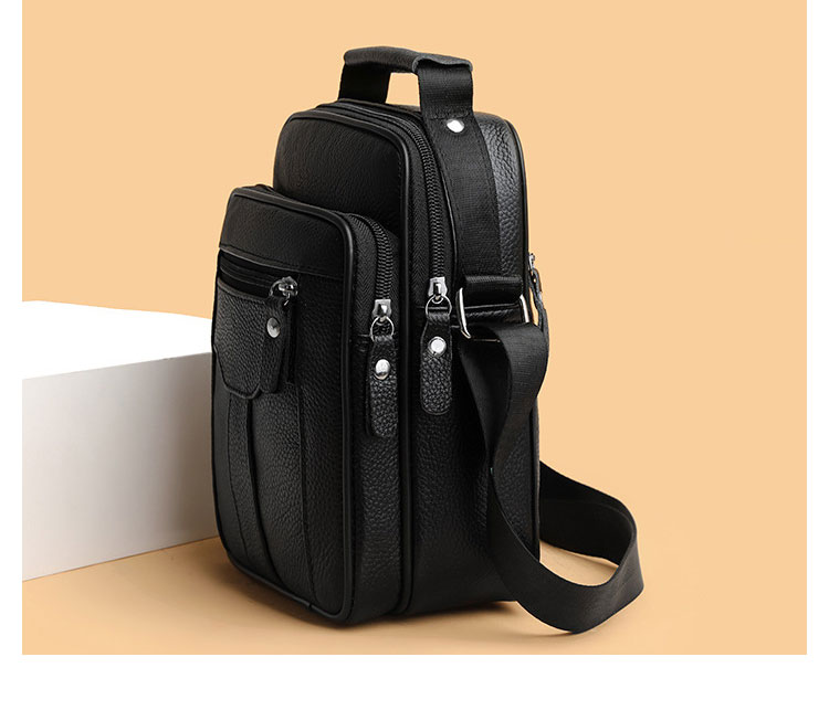 Whatna 牛 革 ワンショルダーバッグ メンズ 3way斜め掛け胸バッグ 手提げバッグ セカンドバッグ 手持げバッグ 厚 手 レザー Ipad 9.7収納可カジュアル フォーマル ビジネス 通学 通勤 結婚式 肩掛けバッグ 自転車かばん プレゼント男性-3