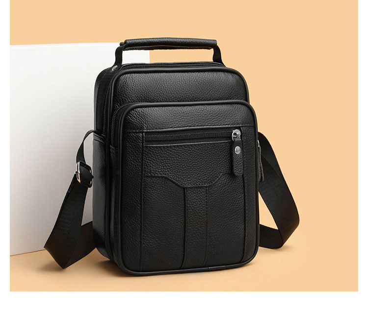 Whatna 牛 革 ワンショルダーバッグ メンズ 3way斜め掛け胸バッグ 手提げバッグ セカンドバッグ 手持げバッグ 厚 手 レザー Ipad 9.7収納可カジュアル フォーマル ビジネス 通学 通勤 結婚式 肩掛けバッグ 自転車かばん プレゼント男性-2