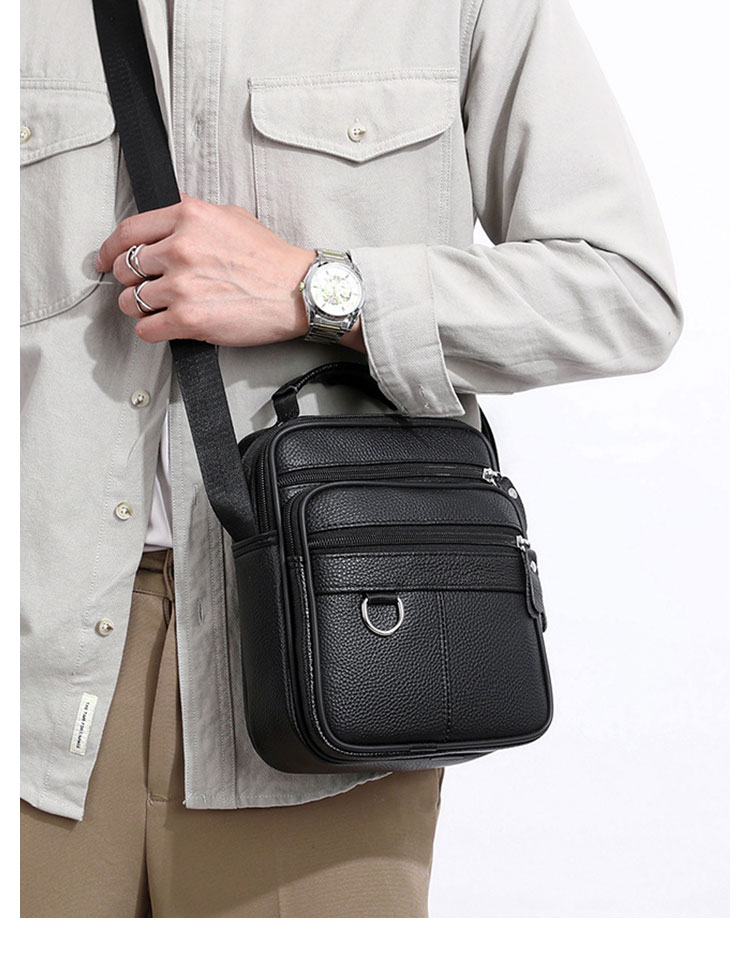 Whatna 牛 革 ワンショルダーバッグ メンズ 3way斜め掛け胸バッグ 手提げバッグ セカンドバッグ 手持げバッグ 厚 手 レザー Ipad 9.7収納可カジュアル フォーマル ビジネス 通学 通勤 結婚式 肩掛けバッグ 自転車かばん プレゼント男性-9