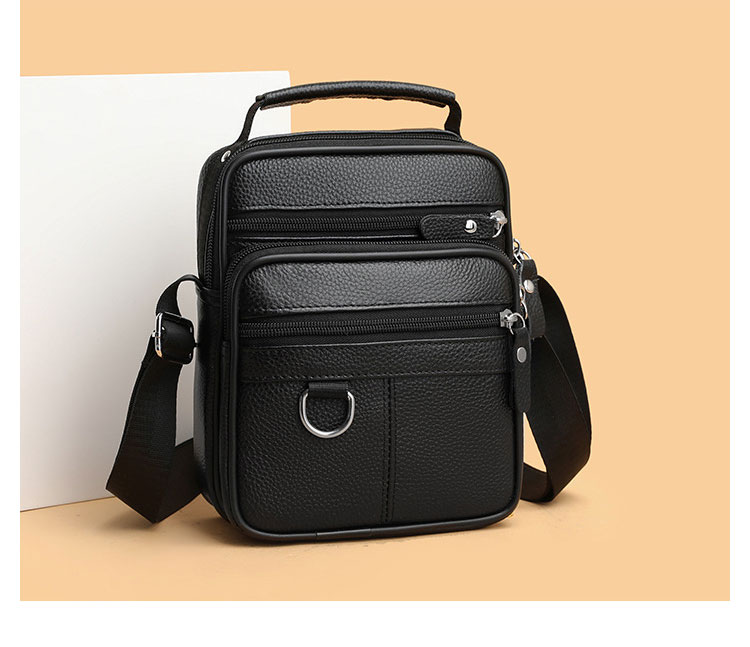 Whatna 牛 革 ワンショルダーバッグ メンズ 3way斜め掛け胸バッグ 手提げバッグ セカンドバッグ 手持げバッグ 厚 手 レザー Ipad 9.7収納可カジュアル フォーマル ビジネス 通学 通勤 結婚式 肩掛けバッグ 自転車かばん プレゼント男性-2