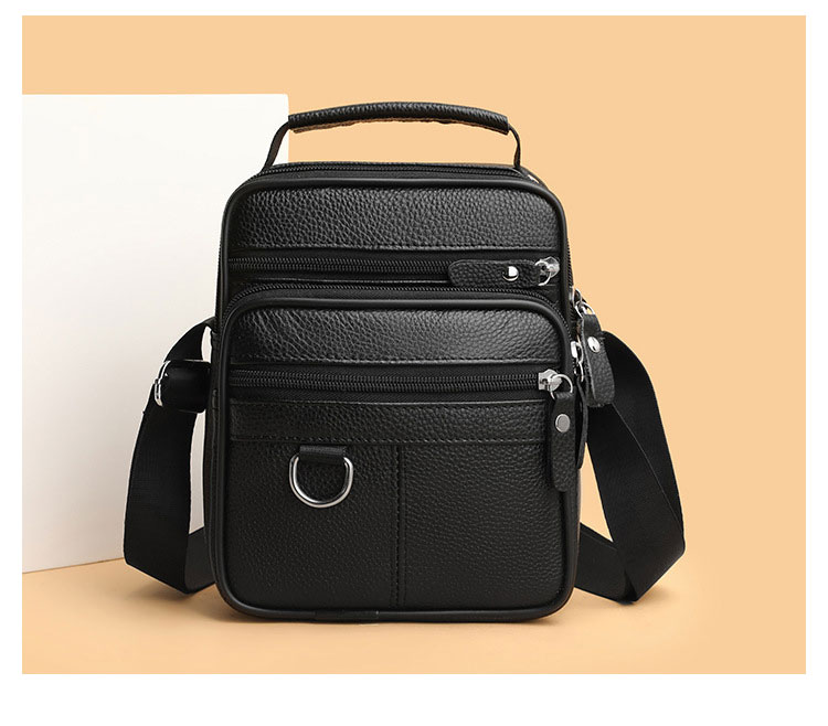 Whatna 牛 革 ワンショルダーバッグ メンズ 3way斜め掛け胸バッグ 手提げバッグ セカンドバッグ 手持げバッグ 厚 手 レザー Ipad 9.7収納可カジュアル フォーマル ビジネス 通学 通勤 結婚式 肩掛けバッグ 自転車かばん プレゼント男性-1