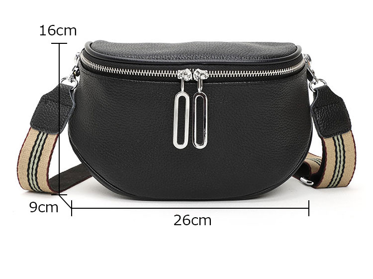 Whatna 牛 革 ミニ ショルダーバッグ レディース 斜めがけボディ胸バッグ 小さめ 本 革 厚手 レザー 軽量 ダブルファスナー ショルダー 肩掛け ミニバッグ 女性 通勤 旅行 バッグ  スマホポーチ-2