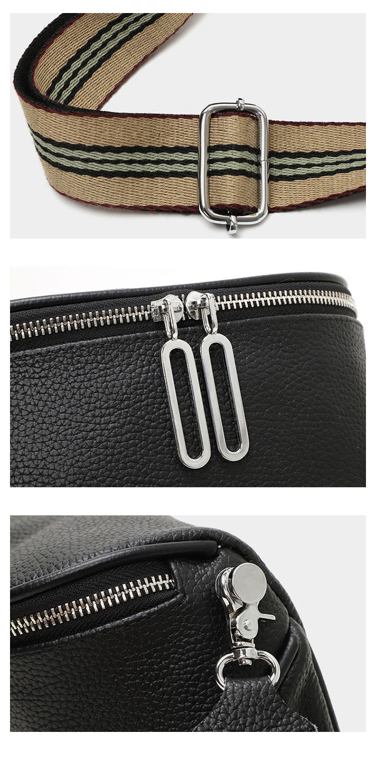 Whatna 牛 革 ミニ ショルダーバッグ レディース 斜めがけボディ胸バッグ 小さめ 本 革 厚手 レザー 軽量 ダブルファスナー ショルダー 肩掛け ミニバッグ 女性 通勤 旅行 バッグ  スマホポーチ-4