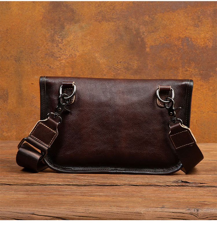 Whatna アンティーク風合い鞣し天 然 牛革ショルダーバッグ メンズ 斜め掛け ボディバッグ 胸バッグ 本 革 小さめビジネスバッグ ipad Mini収納可 肩掛け 通勤 通学 斜めがけバッグ 小さめメッセンジャーバッグ 防水 バッグ 自転車 かばん男性用-2