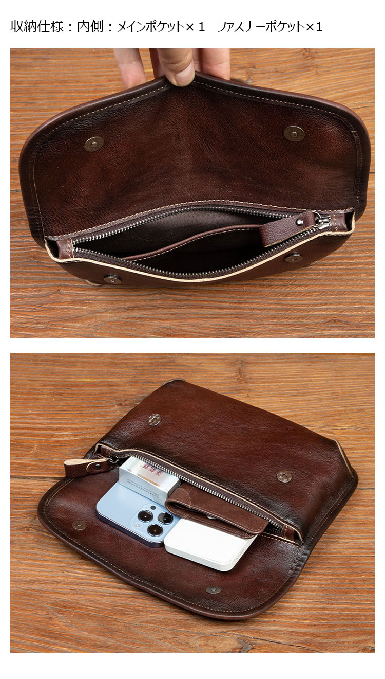 Whatna アンティーク風合い鞣し天 然 牛革ショルダーバッグ メンズ 斜め掛け ボディバッグ 胸バッグ 本 革 小さめビジネスバッグ ipad Mini収納可 肩掛け 通勤 通学 斜めがけバッグ 小さめメッセンジャーバッグ 防水 バッグ 自転車 かばん男性用-4