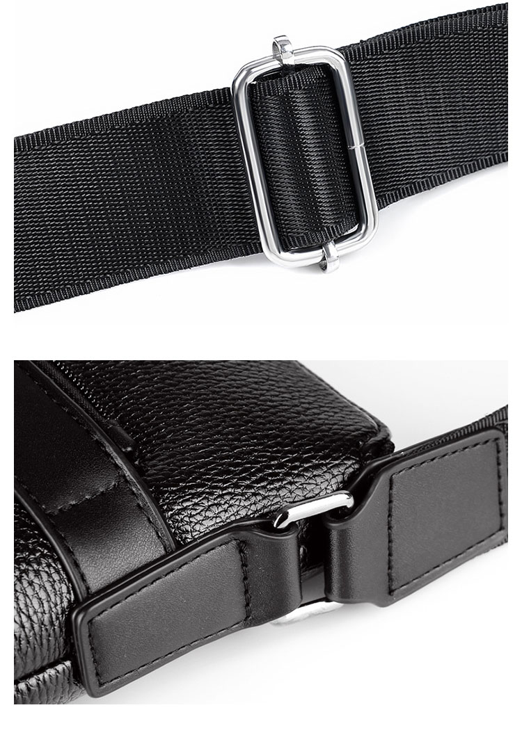 Whatna ショルダーバッグ メンズかばん 斜めがけボディ胸バッグ 肩掛けバッグメッセンジャーバッグ ビジネスシンプル カジュアル ワンショルダーボディ バッグ 厚手 レザー 縦型 ipad10.5収納可-11