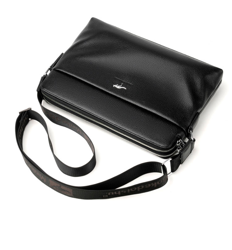 Whatna  ワンショルダーバッグ メンズかばん 牛革 斜めがけボディ胸バッグ 肩掛けバッグメッセンジャーバッグ ビジネスシンプル カジュアル ワンショルダーボディバッグ 2室仕様  厚手 レザー 本 革 縦型 横型  B5 A4 ipad10.5収納可-4