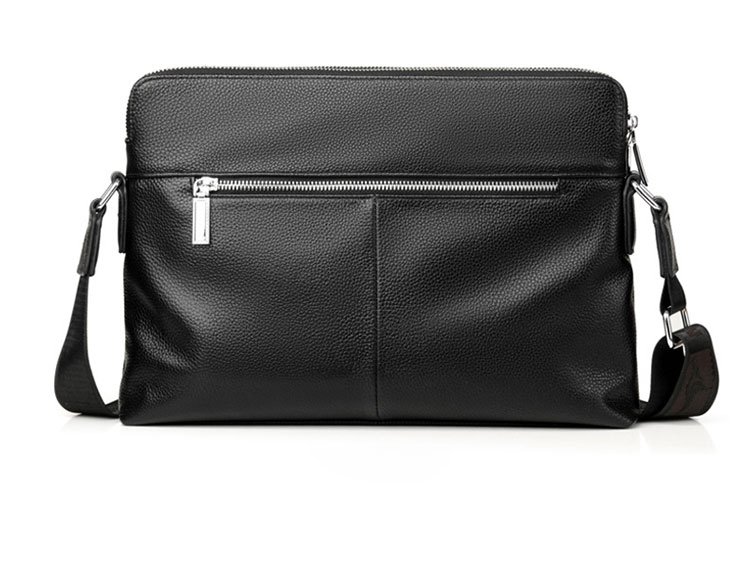 Whatna  ワンショルダーバッグ メンズかばん 牛革 斜めがけボディ胸バッグ 肩掛けバッグメッセンジャーバッグ ビジネスシンプル カジュアル ワンショルダーボディバッグ 2室仕様  厚手 レザー 本 革 縦型 横型  B5 A4 ipad10.5収納可-3