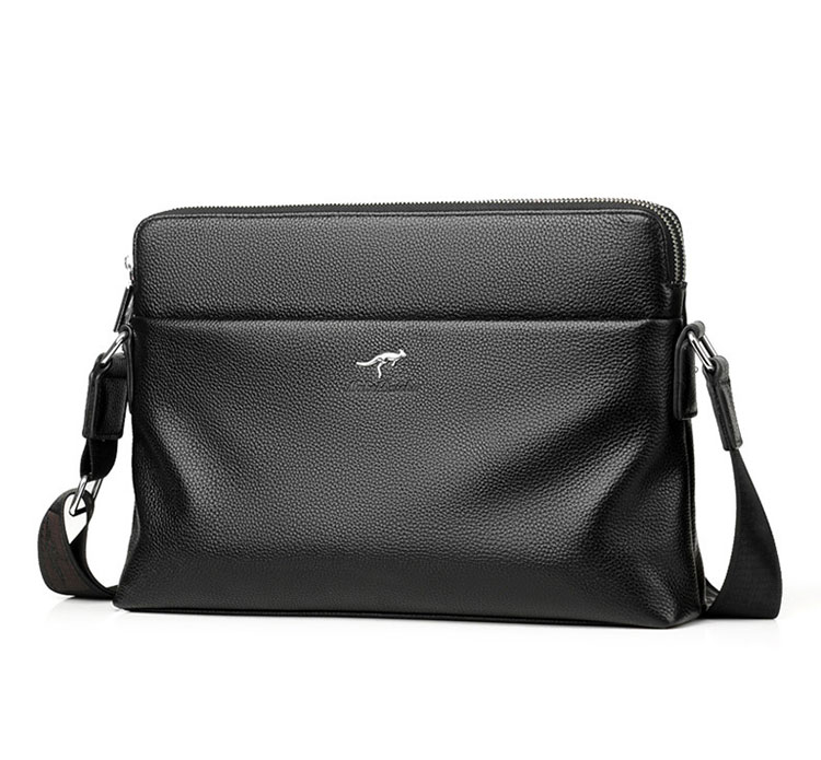 Whatna  ワンショルダーバッグ メンズかばん 牛革 斜めがけボディ胸バッグ 肩掛けバッグメッセンジャーバッグ ビジネスシンプル カジュアル ワンショルダーボディバッグ 2室仕様  厚手 レザー 本 革 縦型 横型  B5 A4 ipad10.5収納可-1