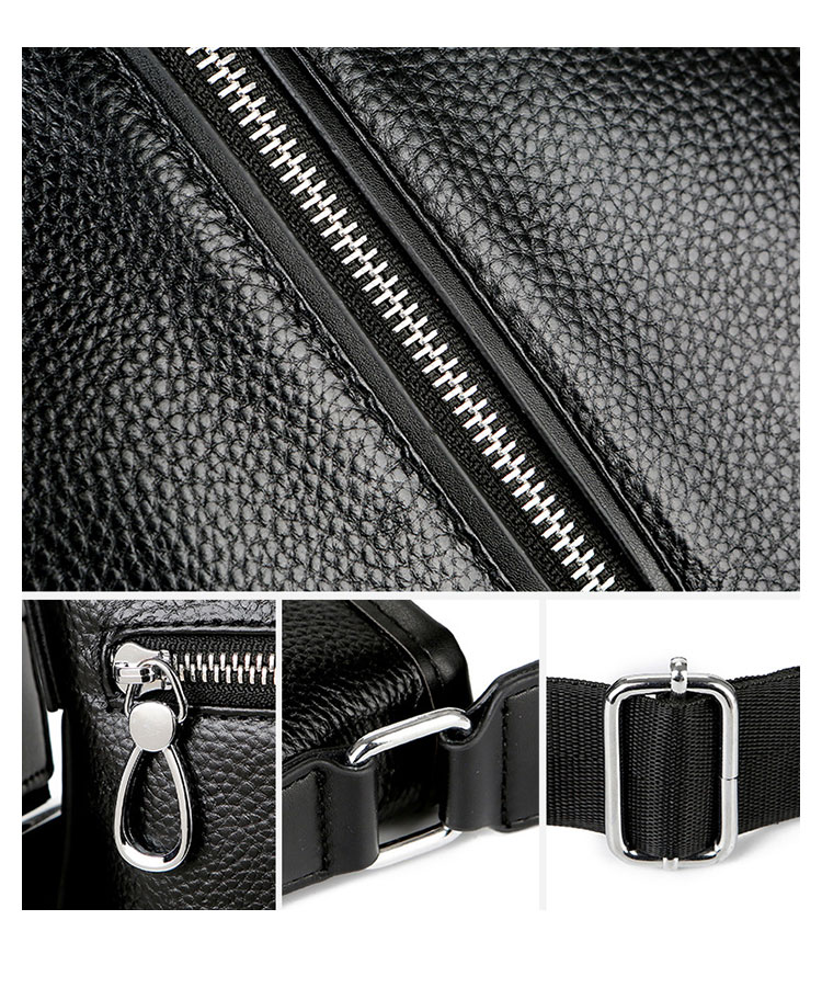 Whatna ワンショルダーバッグ メンズかばん 牛革 斜めがけボディ胸バッグ 肩掛けバッグメッセンジャーバッグ ビジネスシンプル カジュアル ワンショルダーボディバッグ 2室仕様 厚手 レザー 本 革 縦型 横型 B5 A4 ipad10.5収納可-8